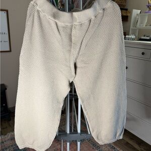 Free People Beige Textured Joggers